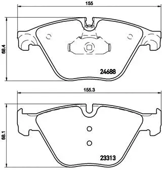 Diskinių stabdžių trinkelių rinkinys BREMBO P 06 074