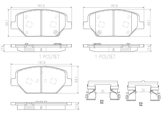 Diskinių stabdžių trinkelių rinkinys BREMBO P 07 007