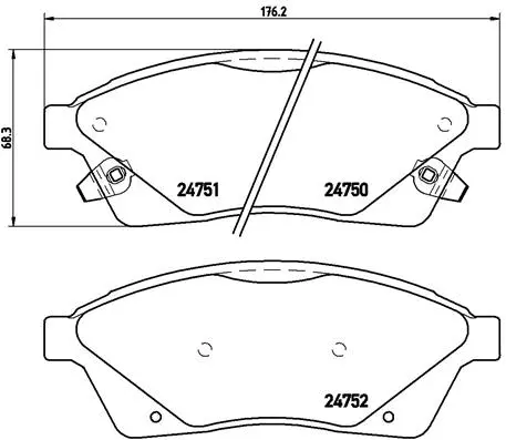 Diskinių stabdžių trinkelių rinkinys BREMBO P 09 010