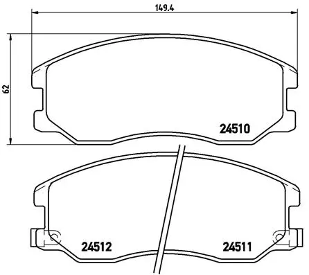 Diskinių stabdžių trinkelių rinkinys BREMBO P 10 003