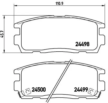 Diskinių stabdžių trinkelių rinkinys BREMBO P 10 004