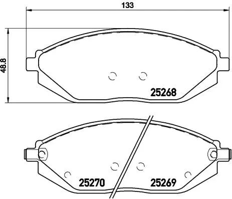 Diskinių stabdžių trinkelių rinkinys BREMBO P 10 054