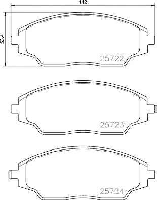 Diskinių stabdžių trinkelių rinkinys BREMBO P 10 070