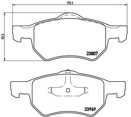 Diskinių stabdžių trinkelių rinkinys BREMBO P 11 013