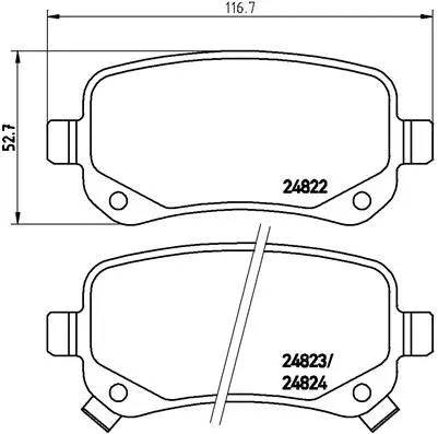 Diskinių stabdžių trinkelių rinkinys BREMBO P 11 021