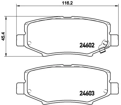Diskinių stabdžių trinkelių rinkinys BREMBO P 18 024