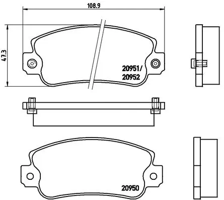 Diskinių stabdžių trinkelių rinkinys BREMBO P 23 013