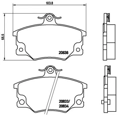 Diskinių stabdžių trinkelių rinkinys BREMBO P 23 017