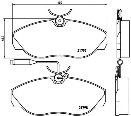 Diskinių stabdžių trinkelių rinkinys BREMBO P 23 068