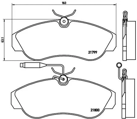 Diskinių stabdžių trinkelių rinkinys BREMBO P 23 069