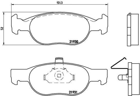Diskinių stabdžių trinkelių rinkinys BREMBO P 23 073