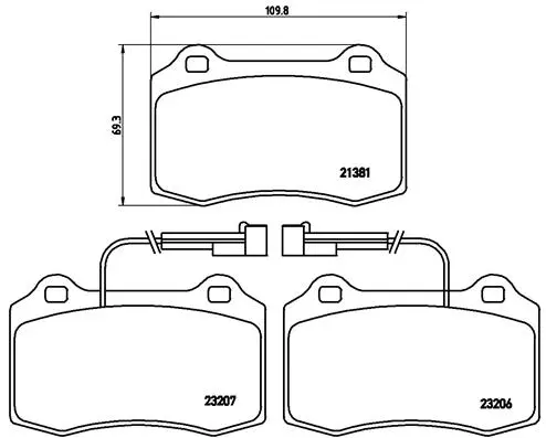 Diskinių stabdžių trinkelių rinkinys BREMBO P 23 074