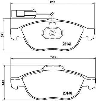 Diskinių stabdžių trinkelių rinkinys BREMBO P 23 075