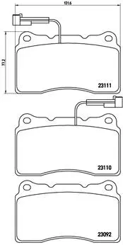 Diskinių stabdžių trinkelių rinkinys BREMBO P 23 078
