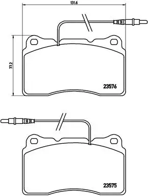 Diskinių stabdžių trinkelių rinkinys BREMBO P 23 082