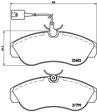 Diskinių stabdžių trinkelių rinkinys BREMBO P 23 084