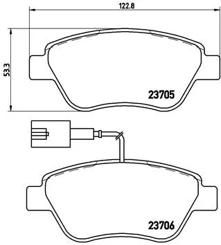 Diskinių stabdžių trinkelių rinkinys BREMBO P 23 085