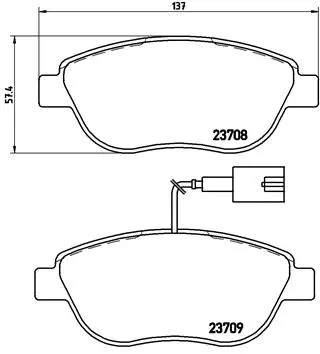 Diskinių stabdžių trinkelių rinkinys BREMBO P 23 087