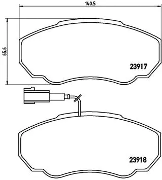 Diskinių stabdžių trinkelių rinkinys BREMBO P 23 091