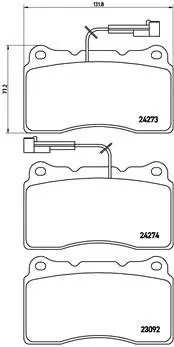 Diskinių stabdžių trinkelių rinkinys BREMBO P 23 098
