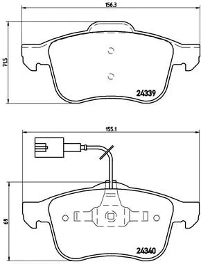 Diskinių stabdžių trinkelių rinkinys BREMBO P 23 103