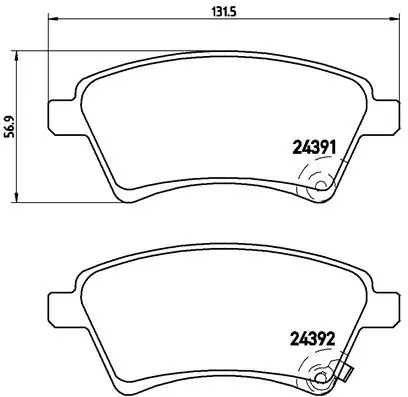 Diskinių stabdžių trinkelių rinkinys BREMBO P 23 105