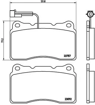 Diskinių stabdžių trinkelių rinkinys BREMBO P 23 115