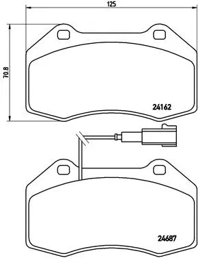 Diskinių stabdžių trinkelių rinkinys BREMBO P 23 117X