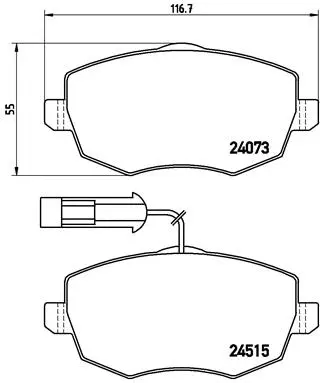 Diskinių stabdžių trinkelių rinkinys BREMBO P 23 127