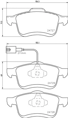 Diskinių stabdžių trinkelių rinkinys BREMBO P 23 130