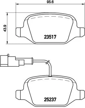 Diskinių stabdžių trinkelių rinkinys BREMBO P 23 131