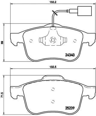 Diskinių stabdžių trinkelių rinkinys BREMBO P 23 132