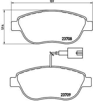 Diskinių stabdžių trinkelių rinkinys BREMBO P 23 137X