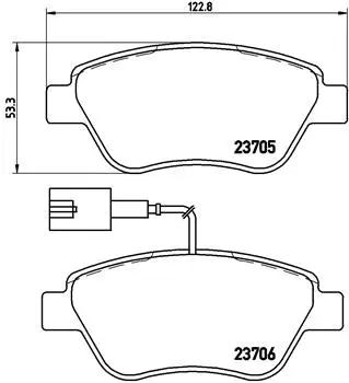 Diskinių stabdžių trinkelių rinkinys BREMBO P 23 141