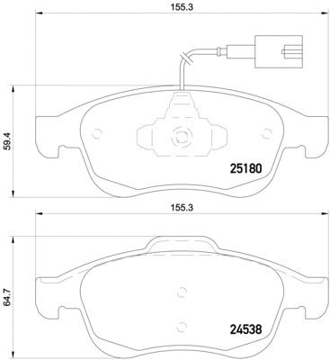 Diskinių stabdžių trinkelių rinkinys BREMBO P 23 148X