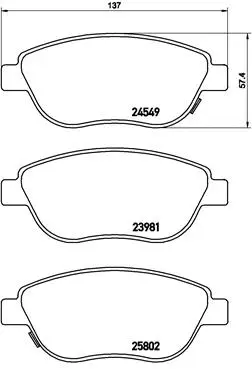 Diskinių stabdžių trinkelių rinkinys BREMBO P 23 153