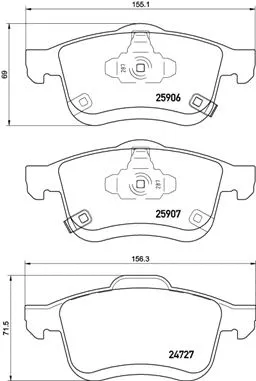 Diskinių stabdžių trinkelių rinkinys BREMBO P 23 155