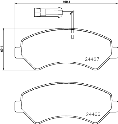 Diskinių stabdžių trinkelių rinkinys BREMBO P 23 161