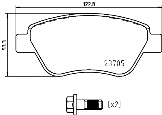 Diskinių stabdžių trinkelių rinkinys BREMBO P 23 169