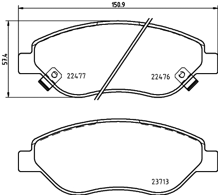 Diskinių stabdžių trinkelių rinkinys BREMBO P 23 178