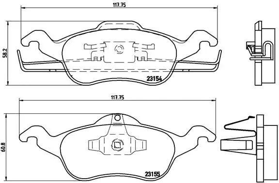 Diskinių stabdžių trinkelių rinkinys BREMBO P 24 046