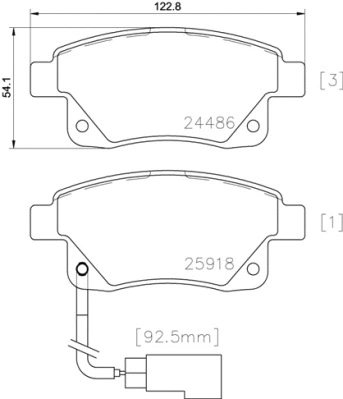 Diskinių stabdžių trinkelių rinkinys BREMBO P 24 066
