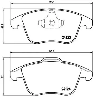 Diskinių stabdžių trinkelių rinkinys BREMBO P 24 076X