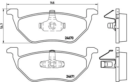 Diskinių stabdžių trinkelių rinkinys BREMBO P 24 085