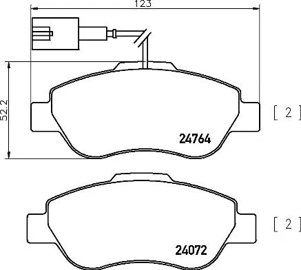 Diskinių stabdžių trinkelių rinkinys BREMBO P 24 150