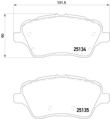 Diskinių stabdžių trinkelių rinkinys BREMBO P 24 151X
