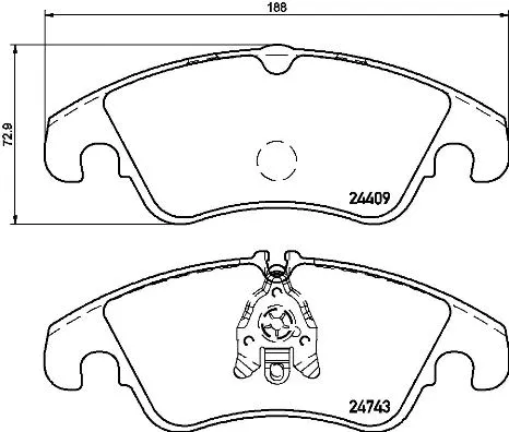Diskinių stabdžių trinkelių rinkinys BREMBO P 24 161