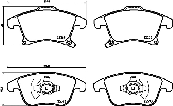 Diskinių stabdžių trinkelių rinkinys BREMBO P 24 173