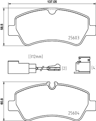 Diskinių stabdžių trinkelių rinkinys BREMBO P 24 187
