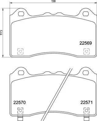 Diskinių stabdžių trinkelių rinkinys BREMBO P 24 202